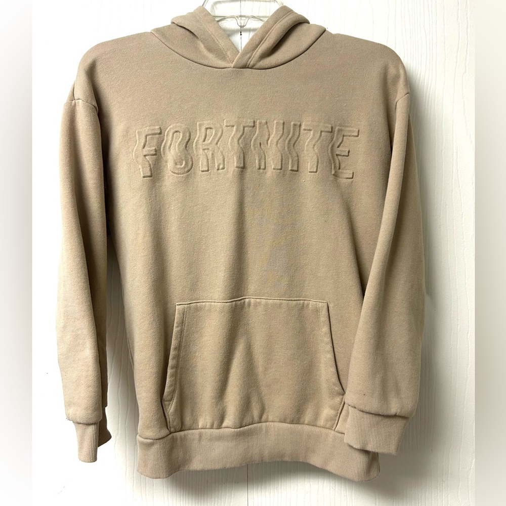 Boy’s Fortnite Tan Hoodie Size Large (10-12)